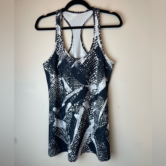 Lululemon Cool Racerback Athletic Tank Static Mist White Black 10 - Picture 1 of 6